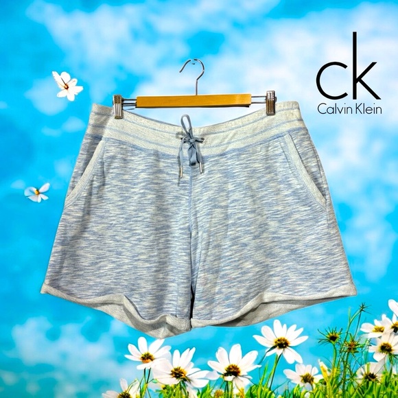 Calvin Klein, Women’s Terry Knit Blue Heather Shorts, Size XL - Picture 1 of 7